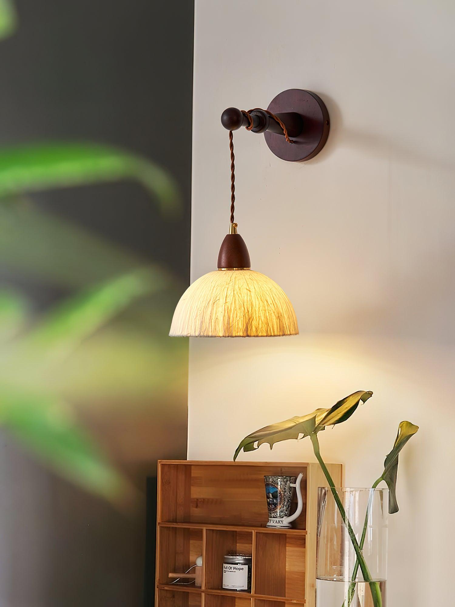 Vitheos Elegance Natural Walnut Wood Wall Lamp-Neutral Decor