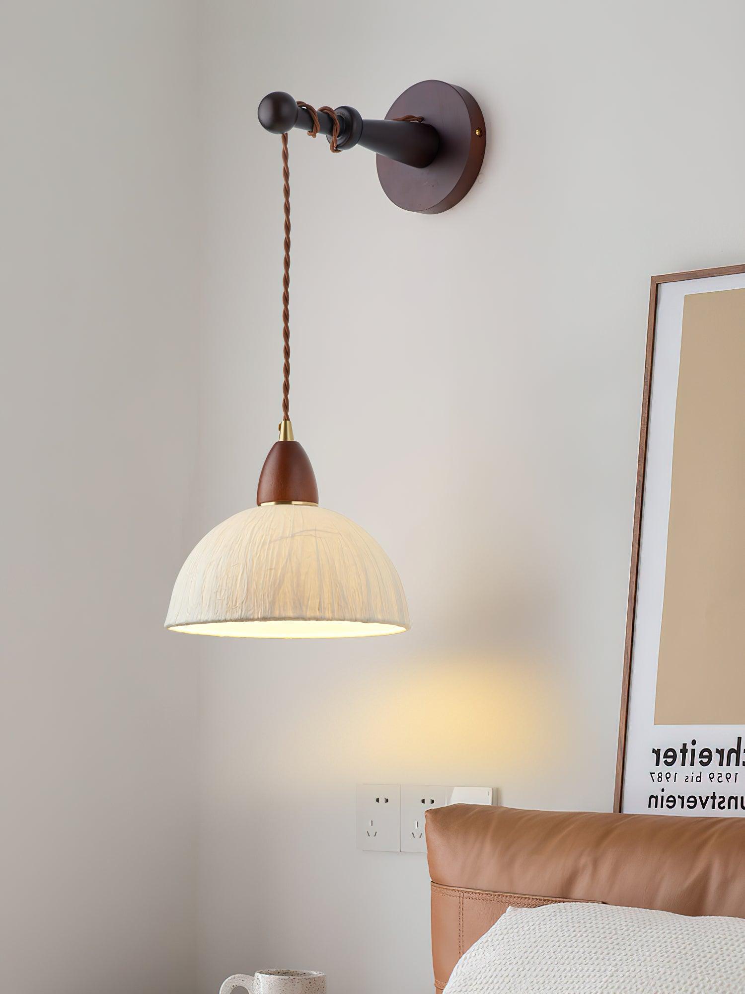 Vitheos Elegance Natural Walnut Wood Wall Lamp-Neutral Decor