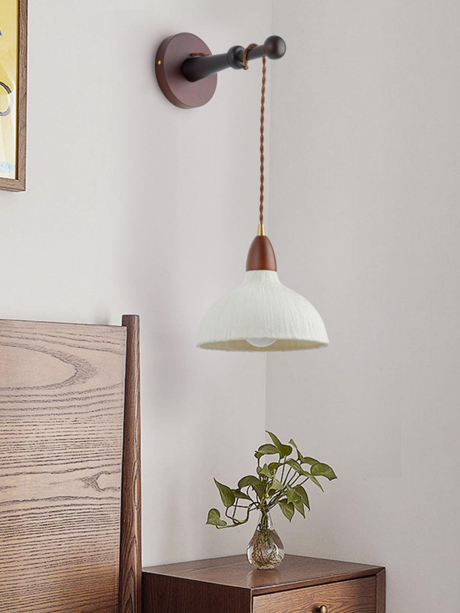 Vitheos Elegance Natural Walnut Wood Wall Lamp-Neutral Decor