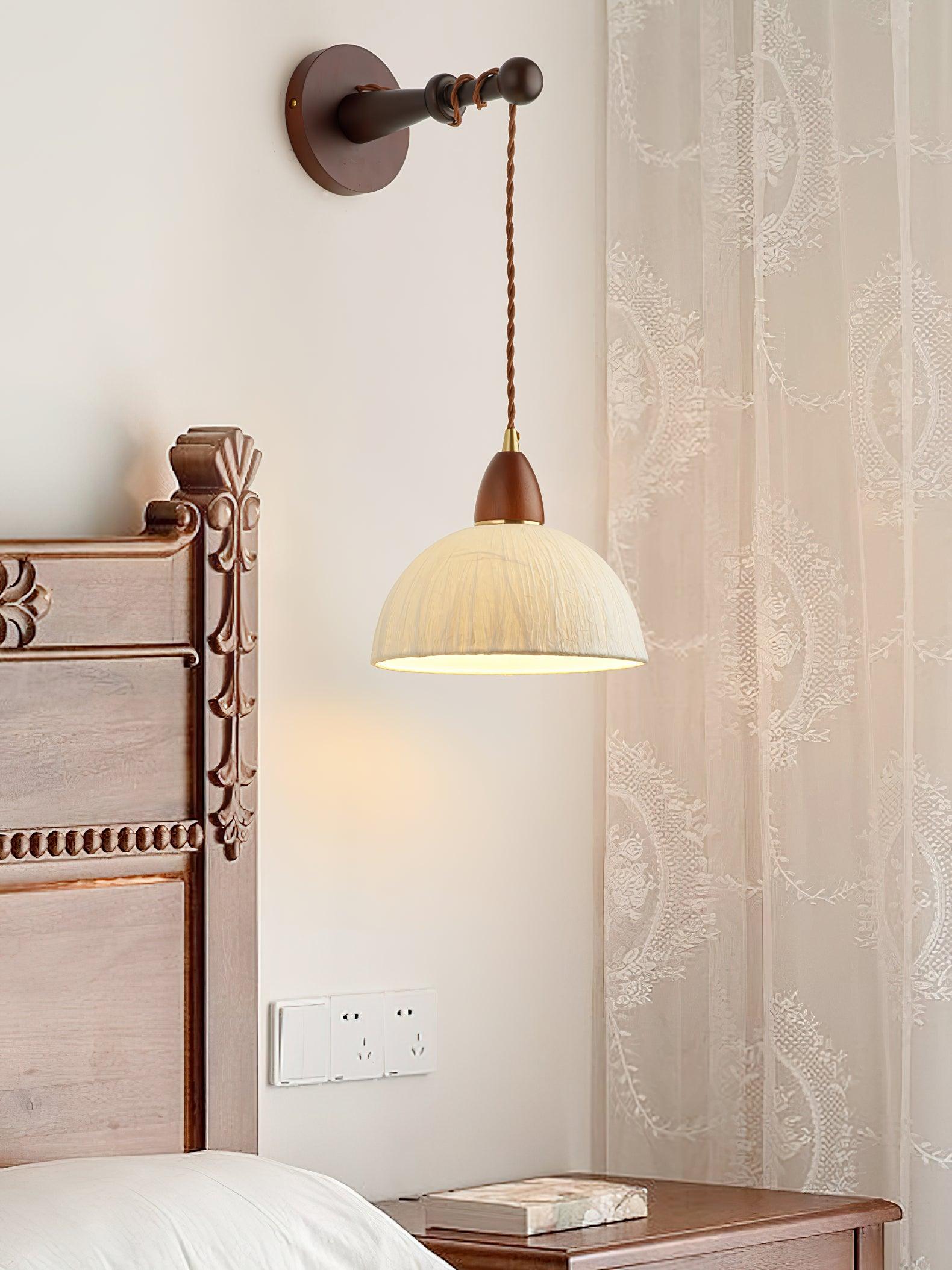 Vitheos Elegance Natural Walnut Wood Wall Lamp-Neutral Decor