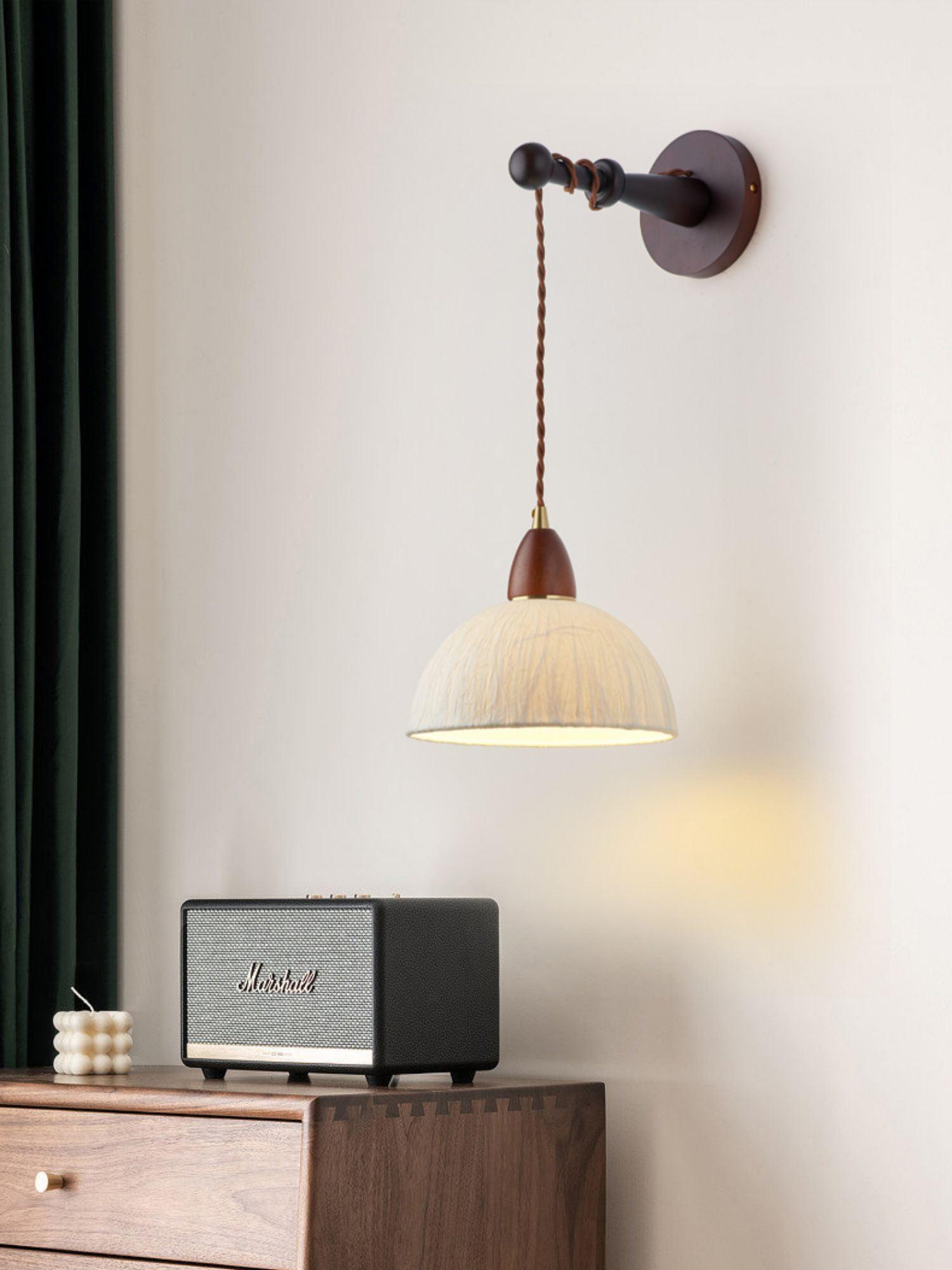 Vitheos Elegance Natural Walnut Wood Wall Lamp-Neutral Decor