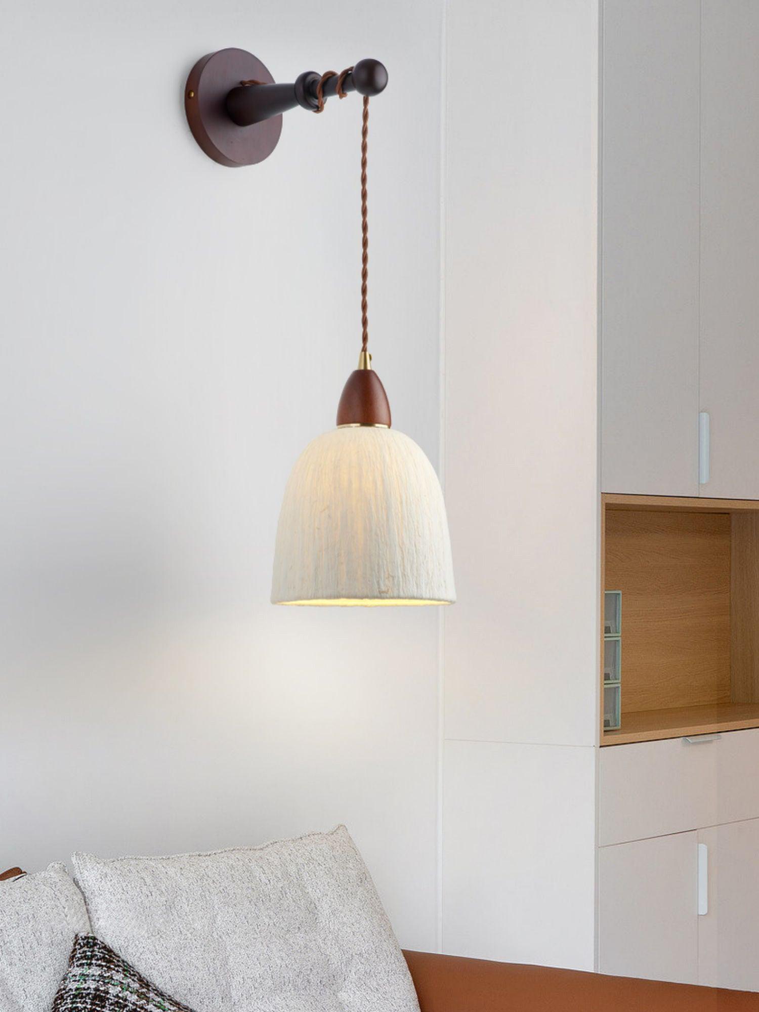 Vitheos Elegance Natural Walnut Wood Wall Lamp-Neutral Decor