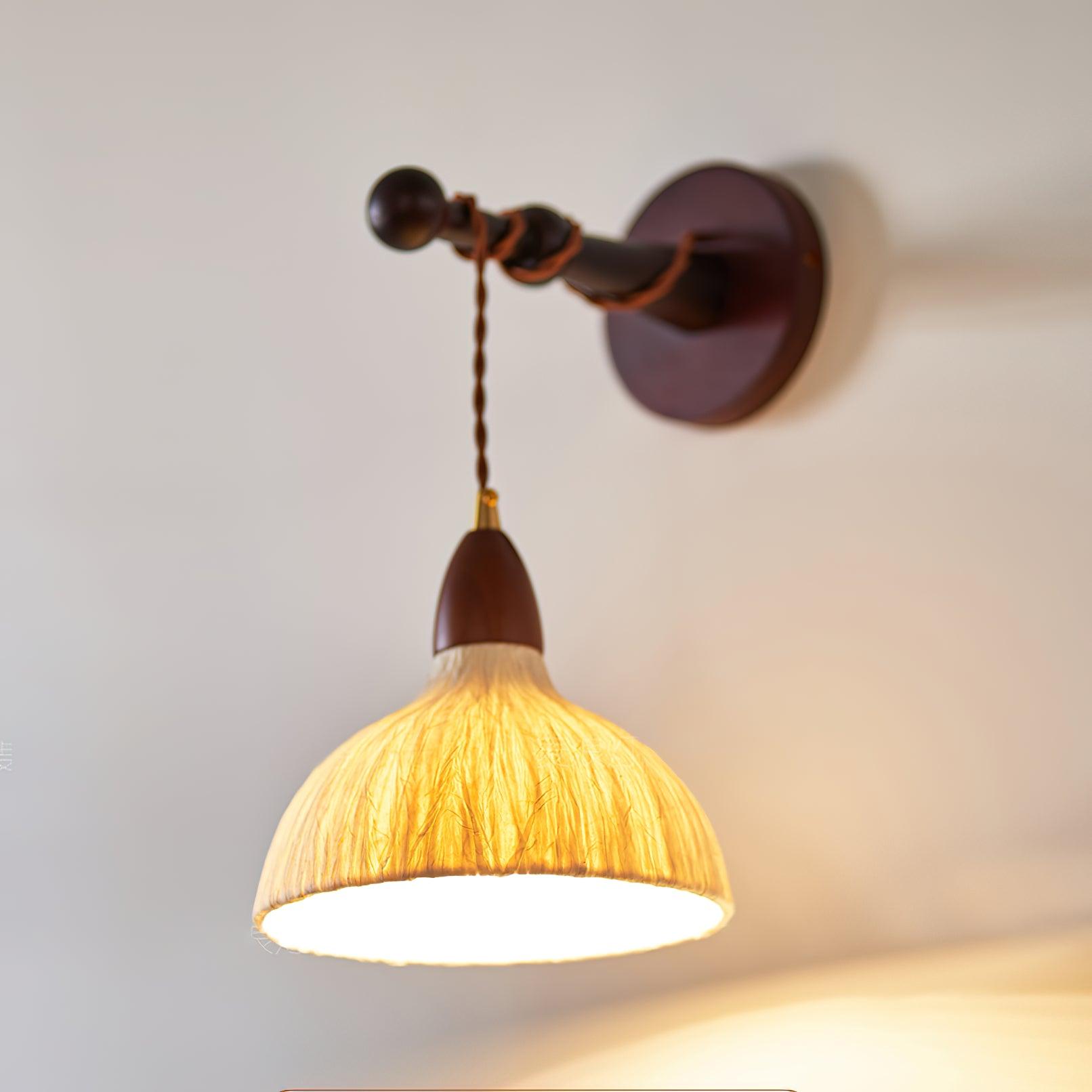 Vitheos Elegance Natural Walnut Wood Wall Lamp-Neutral Decor