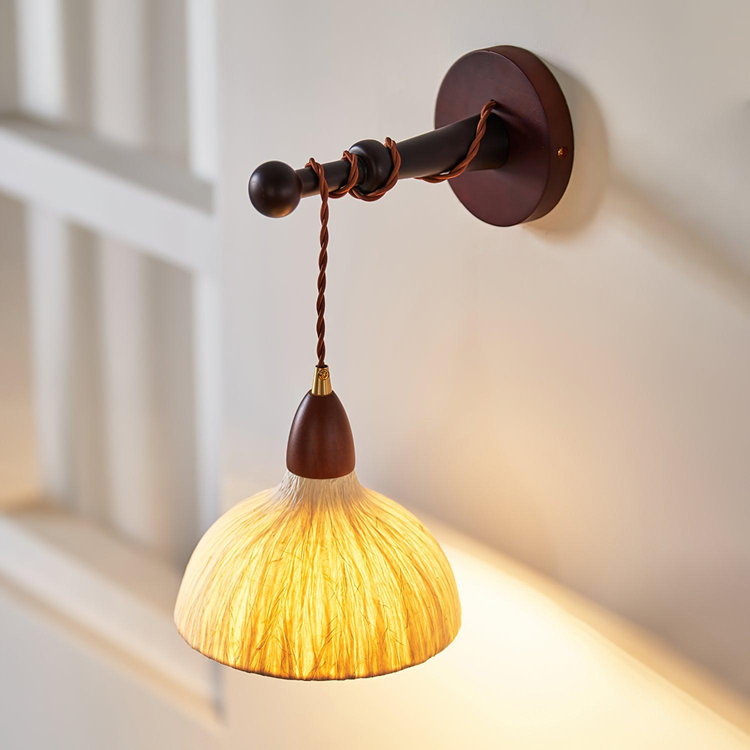 Vitheos Elegance Natural Walnut Wood Wall Lamp-Neutral Decor