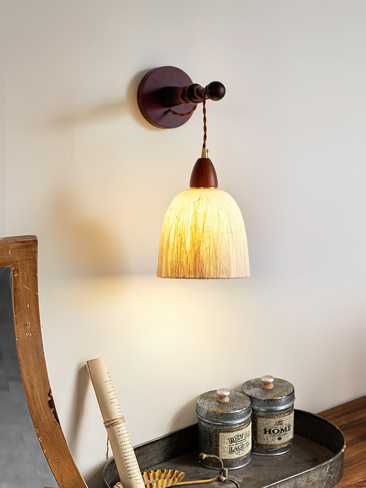 Vitheos Elegance Natural Walnut Wood Wall Lamp-Neutral Decor