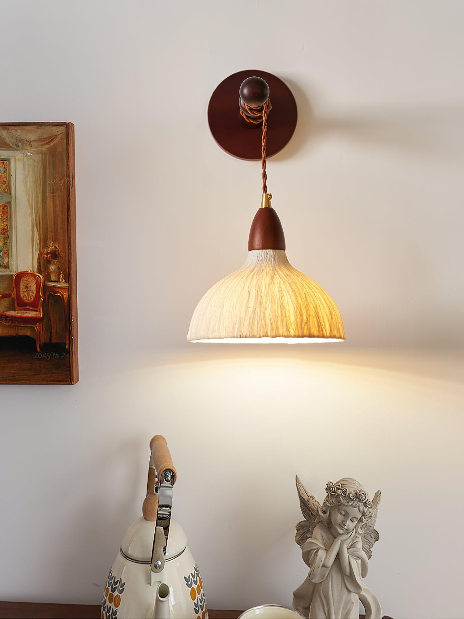 Vitheos Elegance Natural Walnut Wood Wall Lamp-Neutral Decor