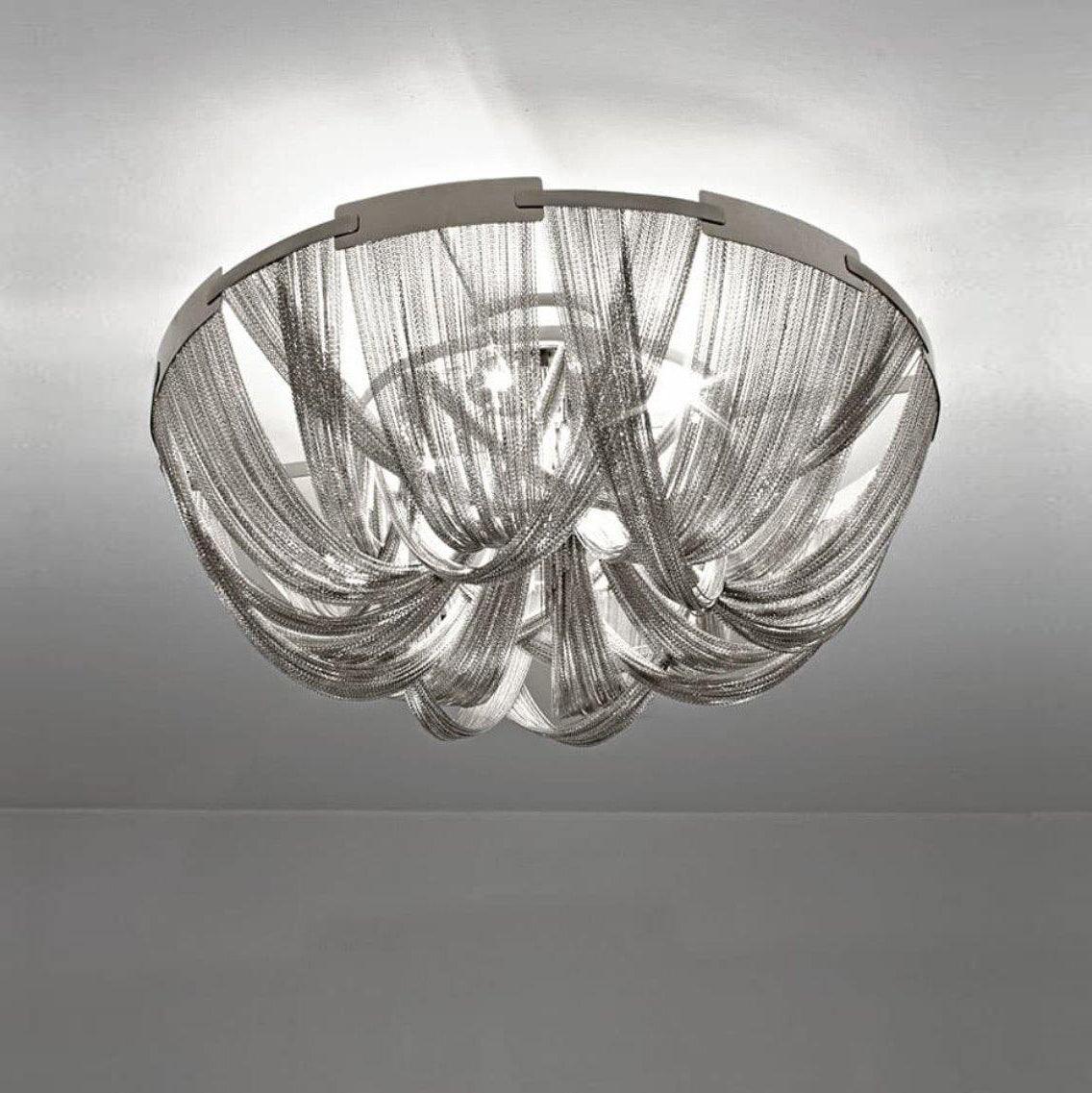 Talj Ceiling Light Tassel Aluminum Chain Nickel Frame-Neutral Decor
