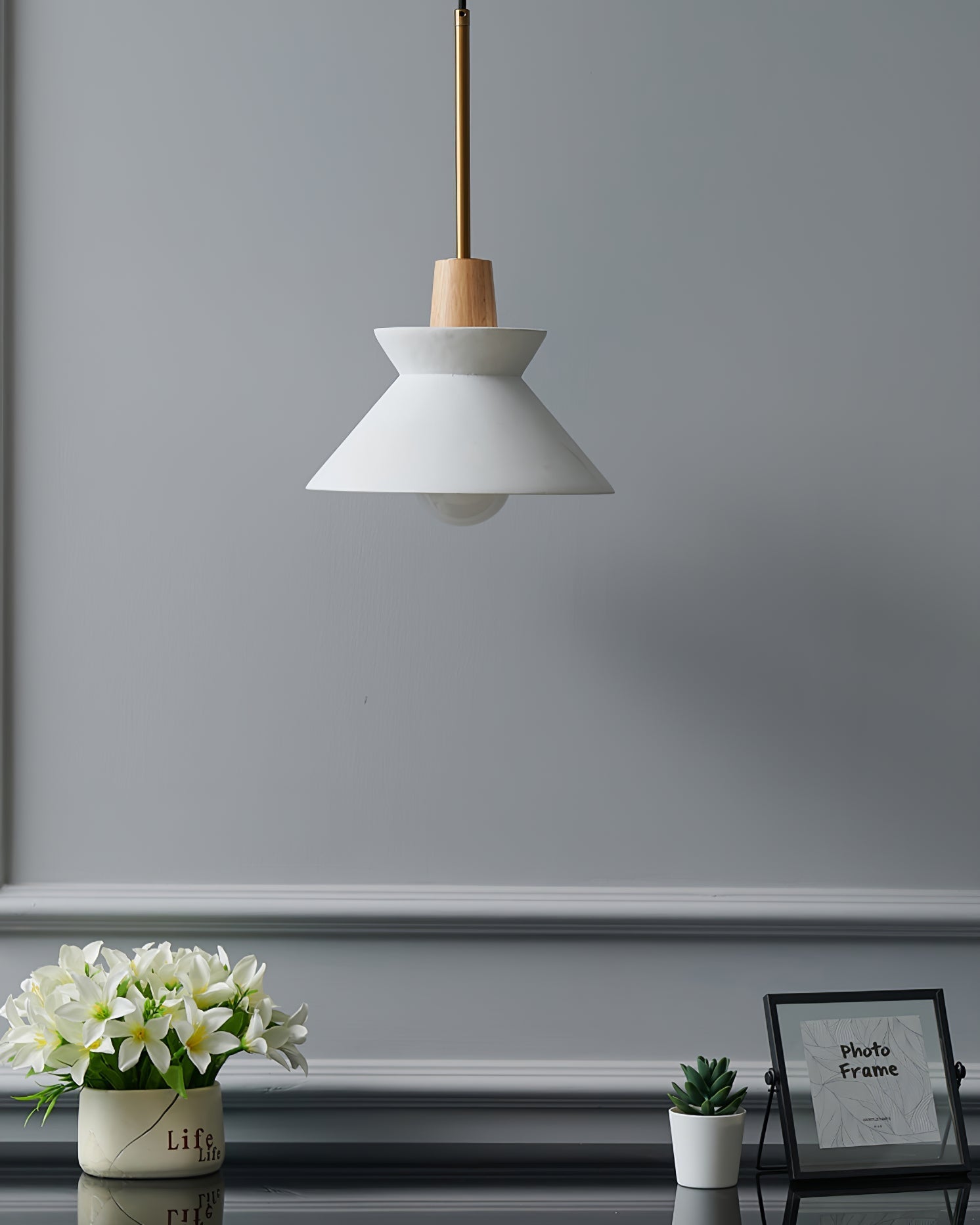 Revelo Pendant Lamp Wood Space Nordic Minimalist-Neutral Decor