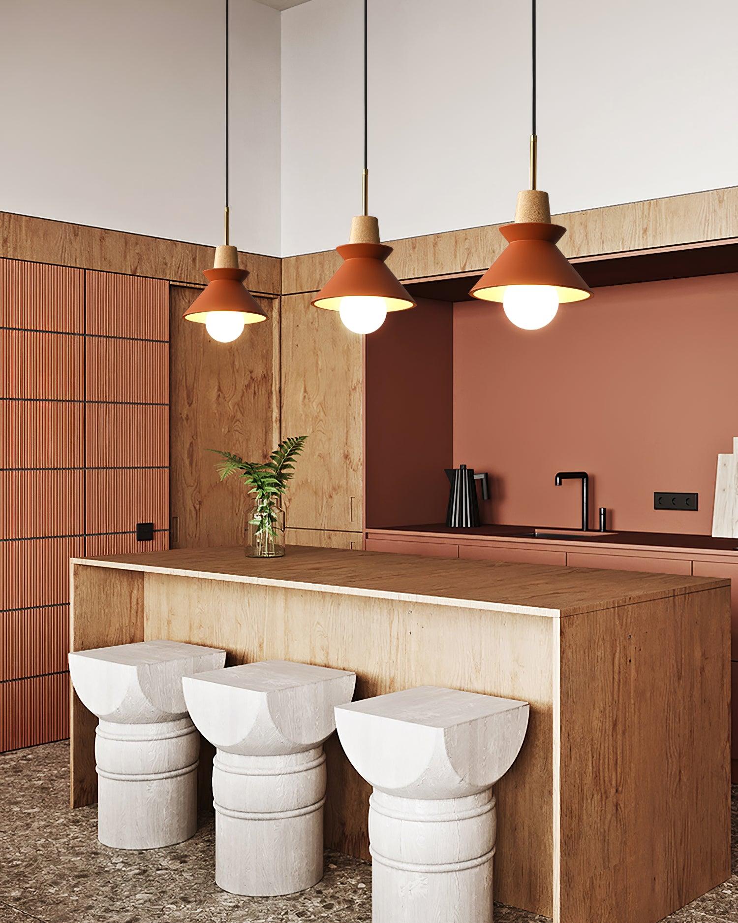 Revelo Pendant Lamp Wood Space Nordic Minimalist-Neutral Decor
