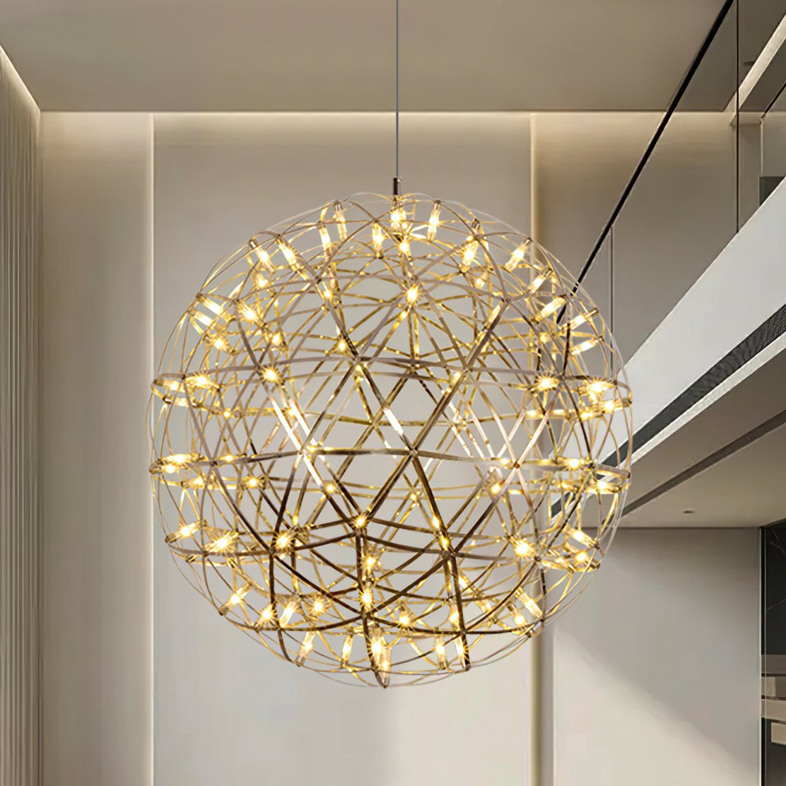 Gold Spark Ball Pendant Light-Neutral Decor