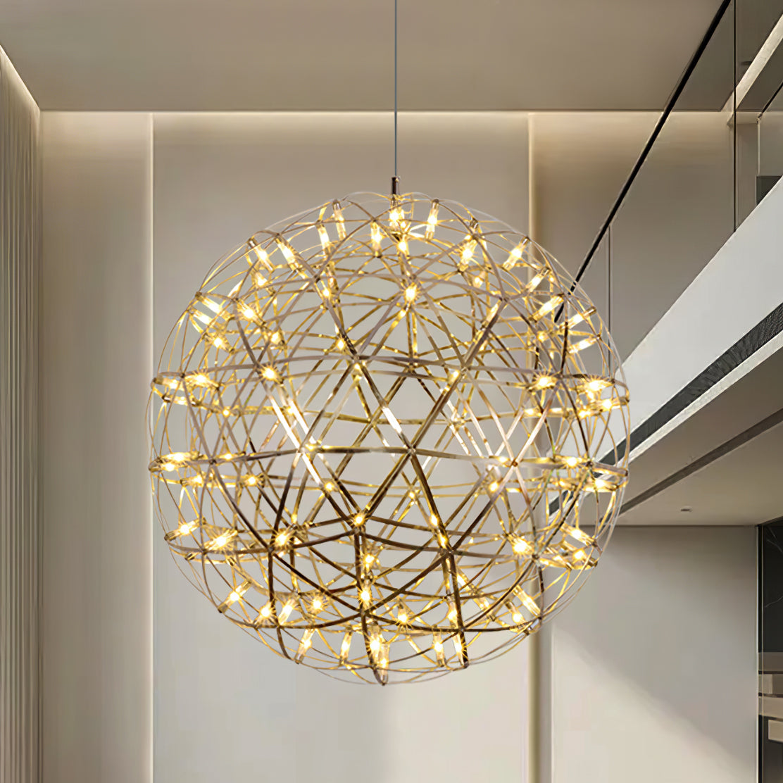 Silver Spark Ball Pendant Light-Neutral Decor
