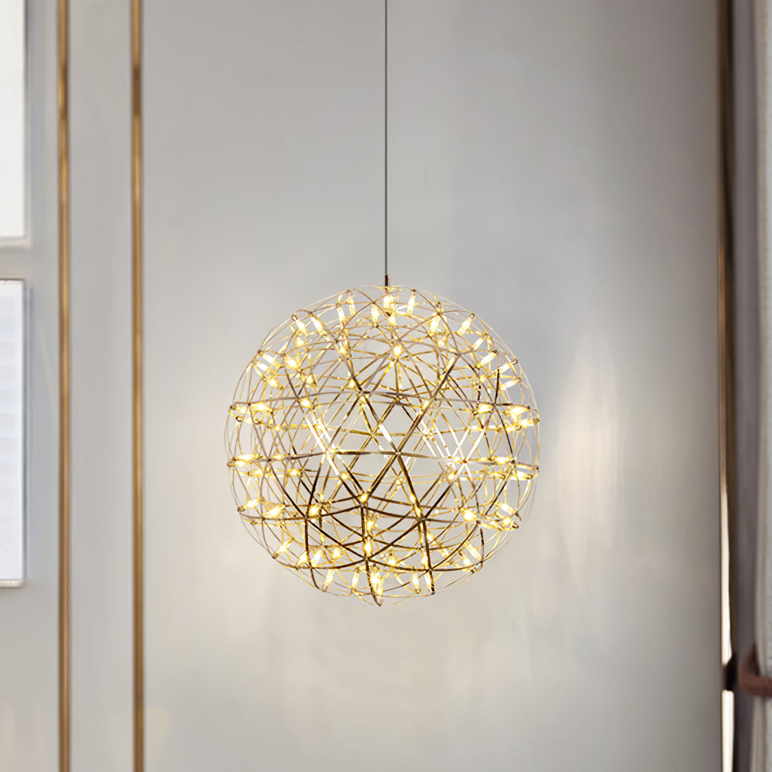 Silver Spark Ball Pendant Light-Neutral Decor