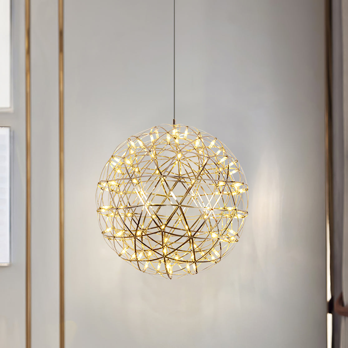 Gold Spark Ball Pendant Light-Neutral Decor