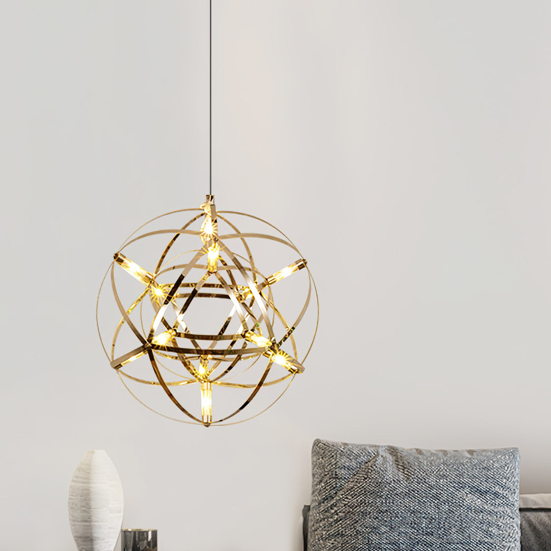 Silver Spark Ball Pendant Light-Neutral Decor