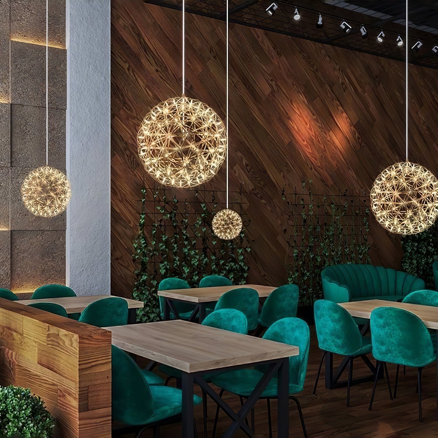 Gold Spark Ball Pendant Light-Neutral Decor