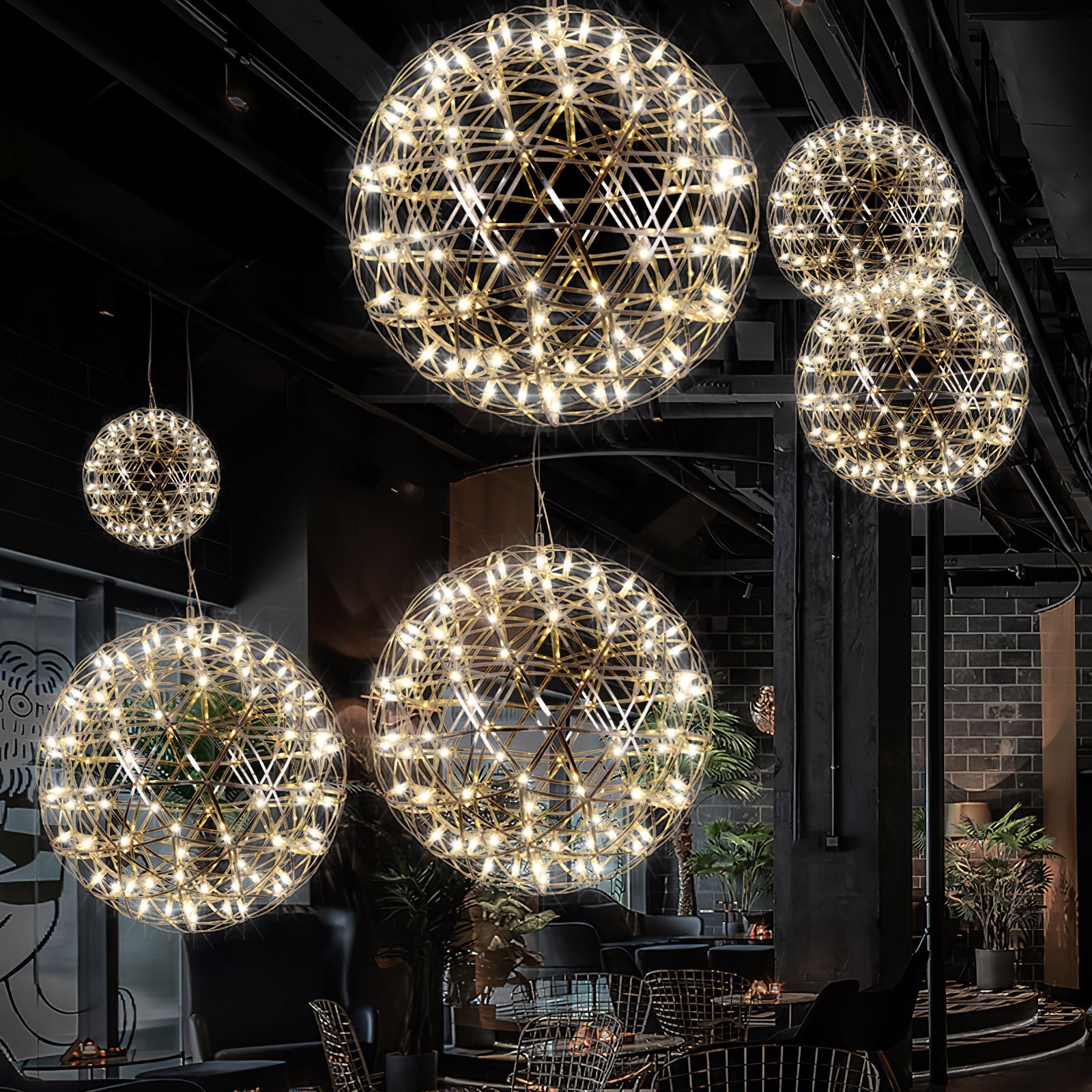 Silver Spark Ball Pendant Light-Neutral Decor