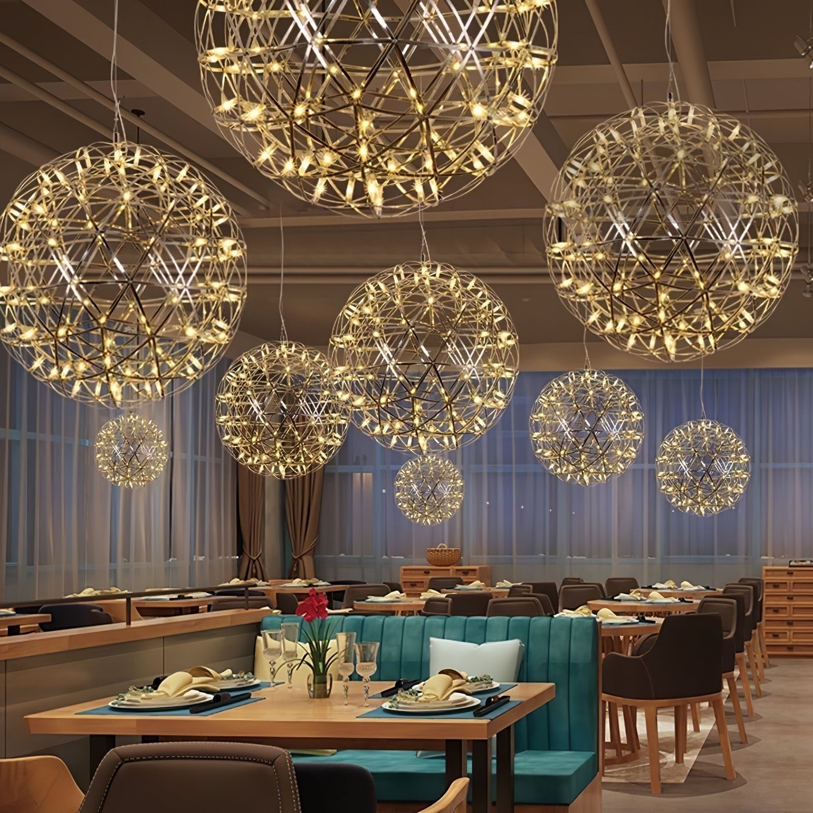 Gold Spark Ball Pendant Light-Neutral Decor