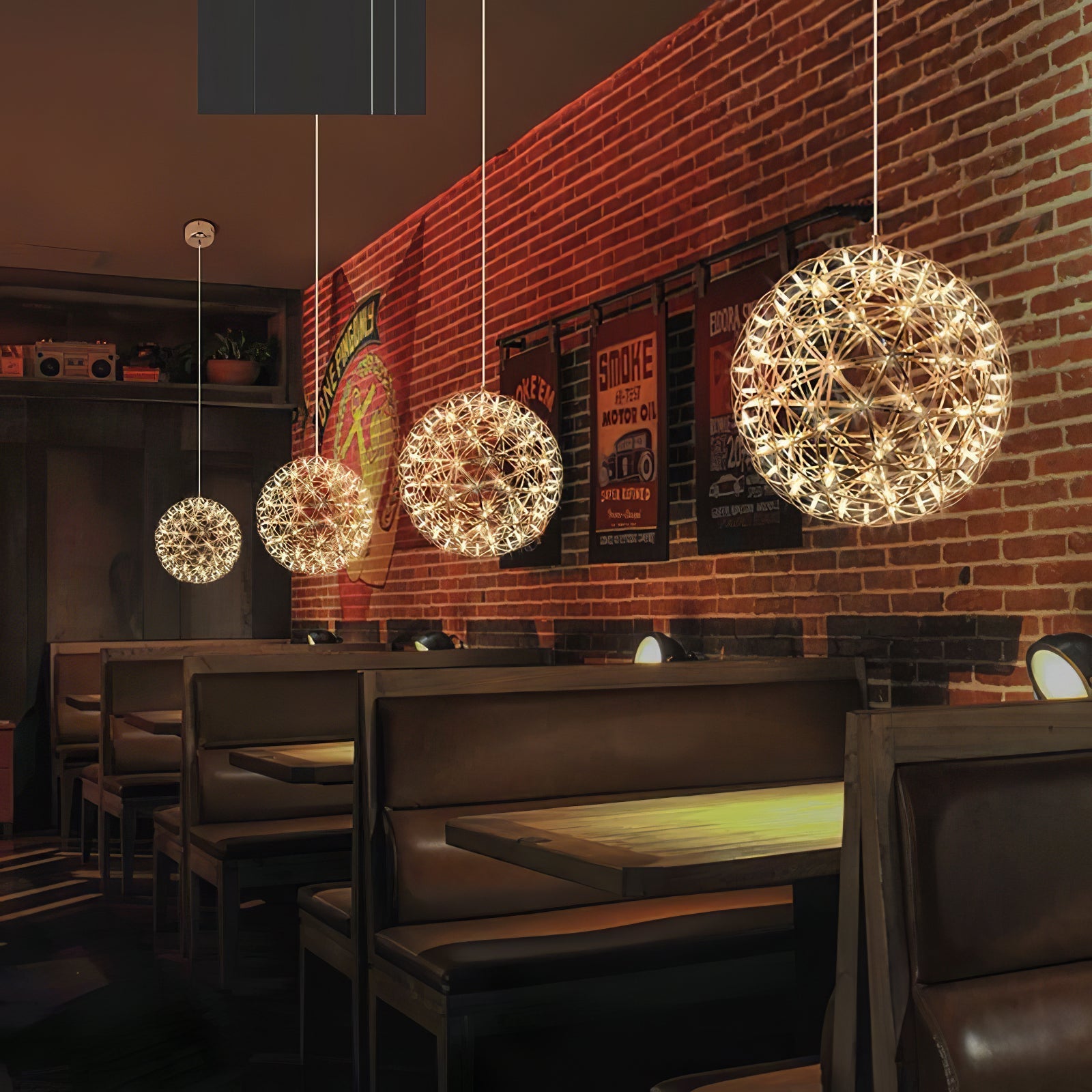 Silver Spark Ball Pendant Light-Neutral Decor
