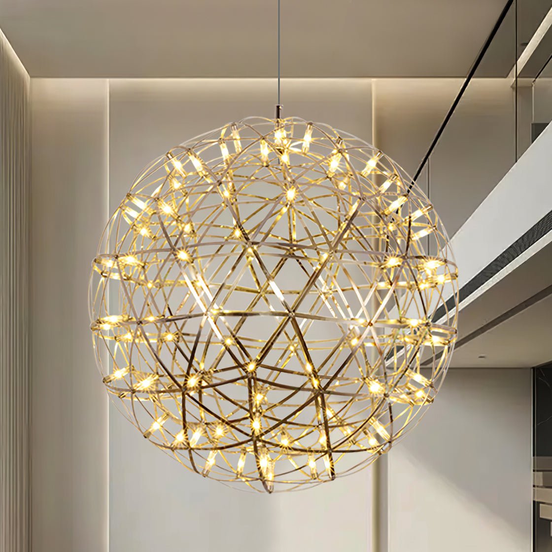 Gold Spark Ball Pendant Light-Neutral Decor