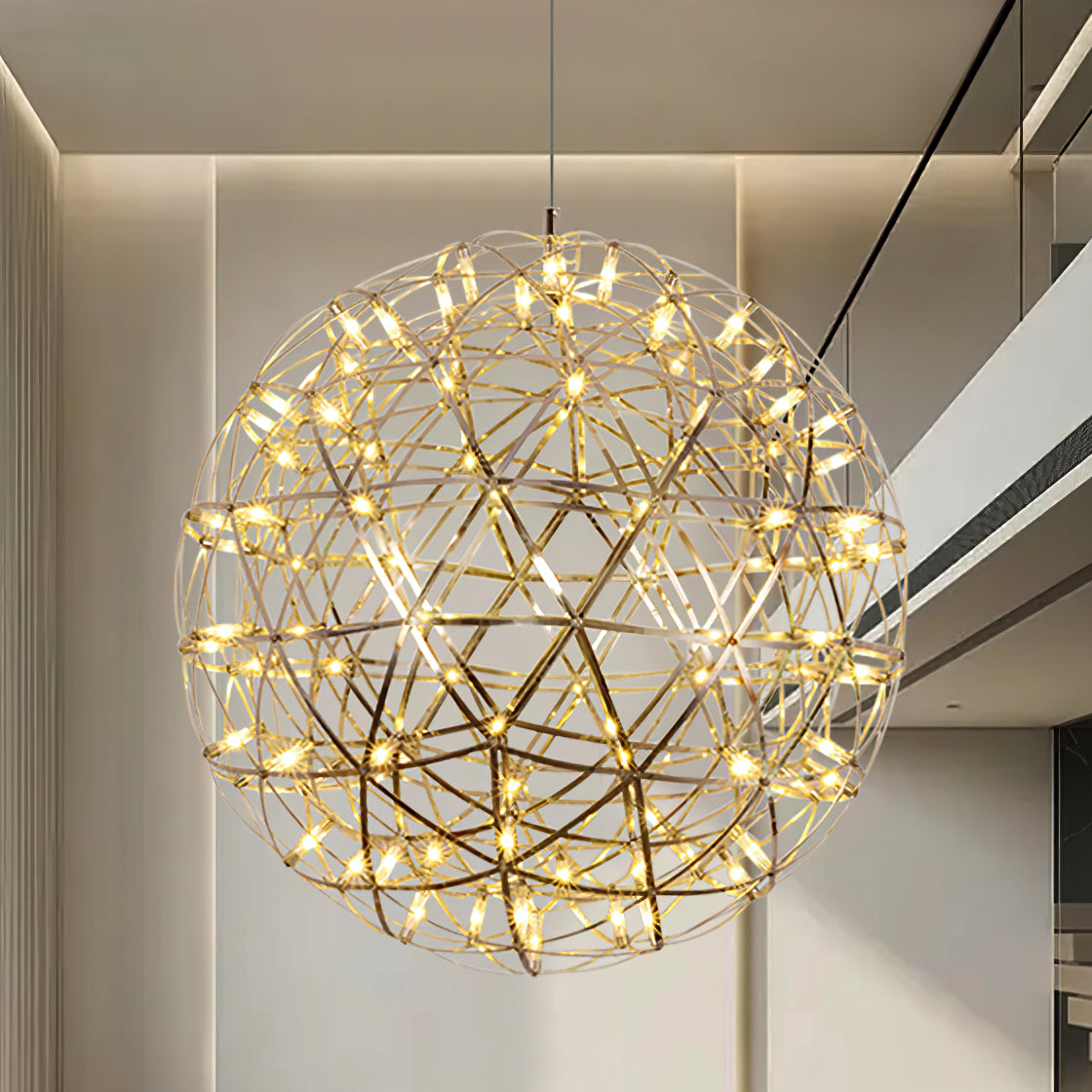 Silver Spark Ball Pendant Light-Neutral Decor