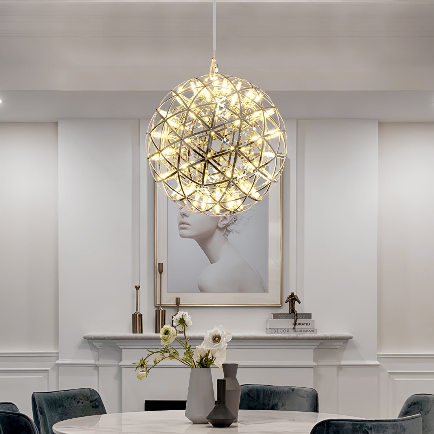 Gold Spark Ball Pendant Light-Neutral Decor