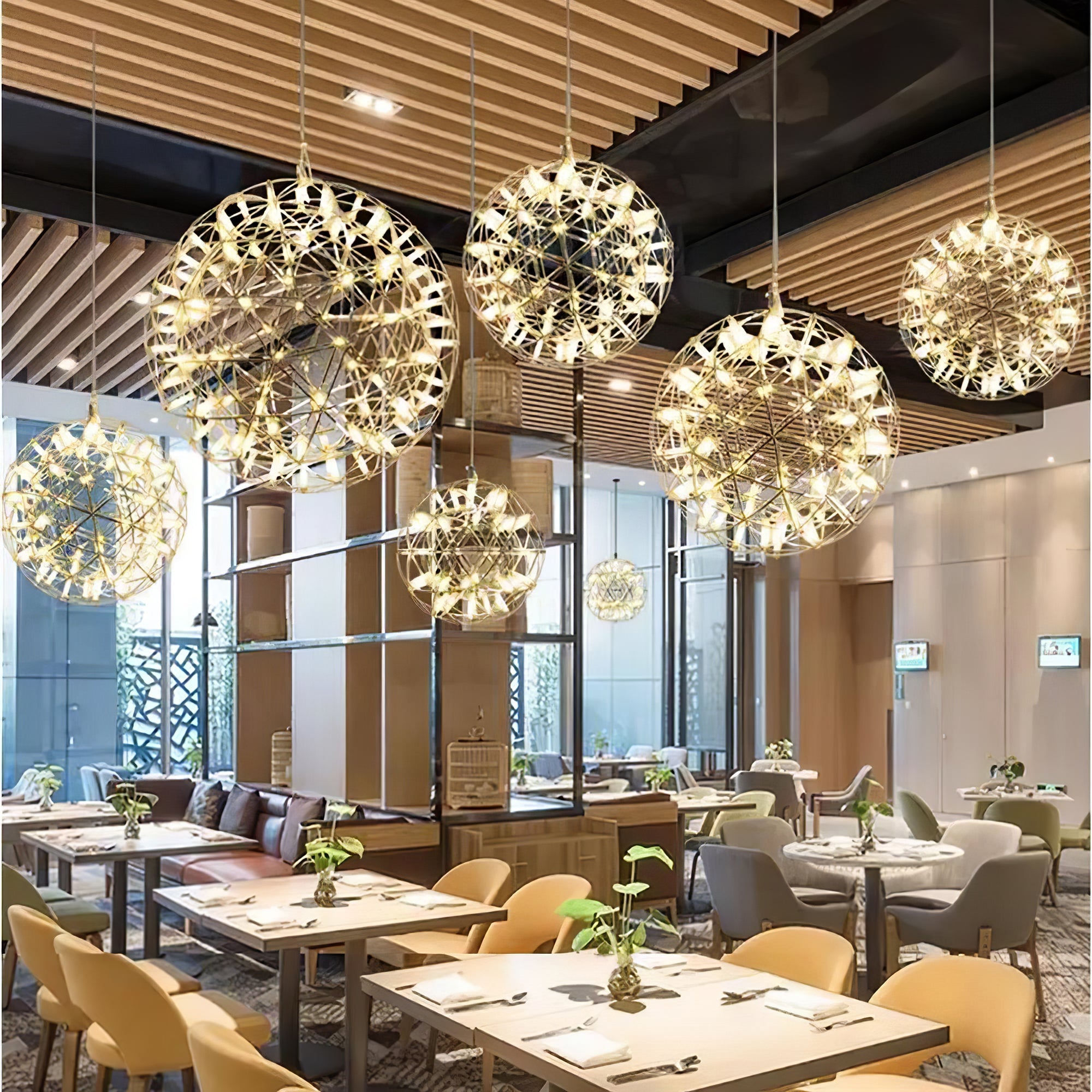 Silver Spark Ball Pendant Light-Neutral Decor
