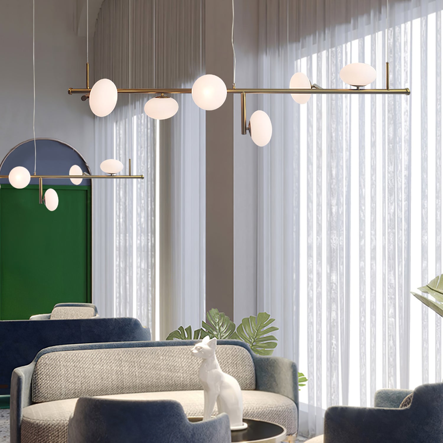 Balance Modern Glass Chandelier-Neutral Decor