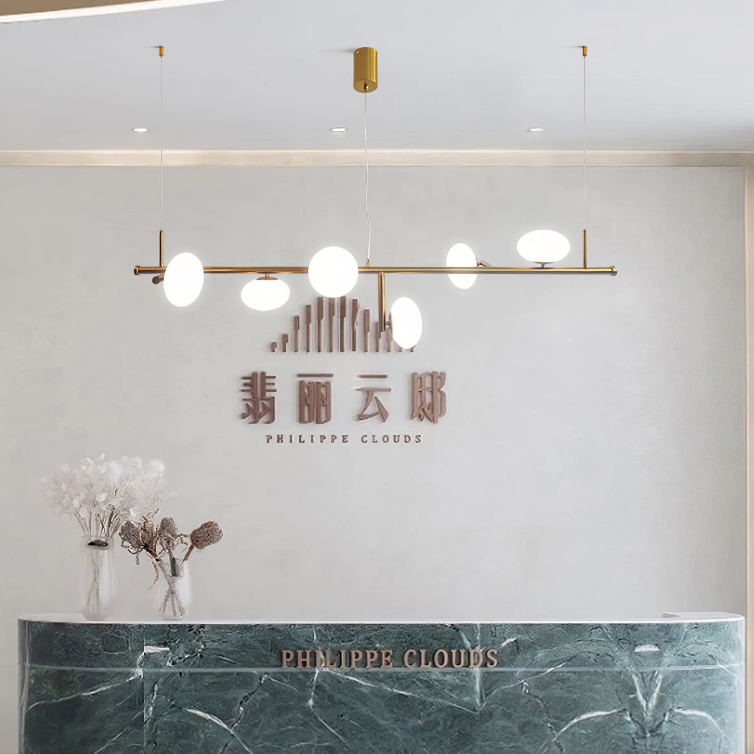 Balance Modern Glass Chandelier-Neutral Decor