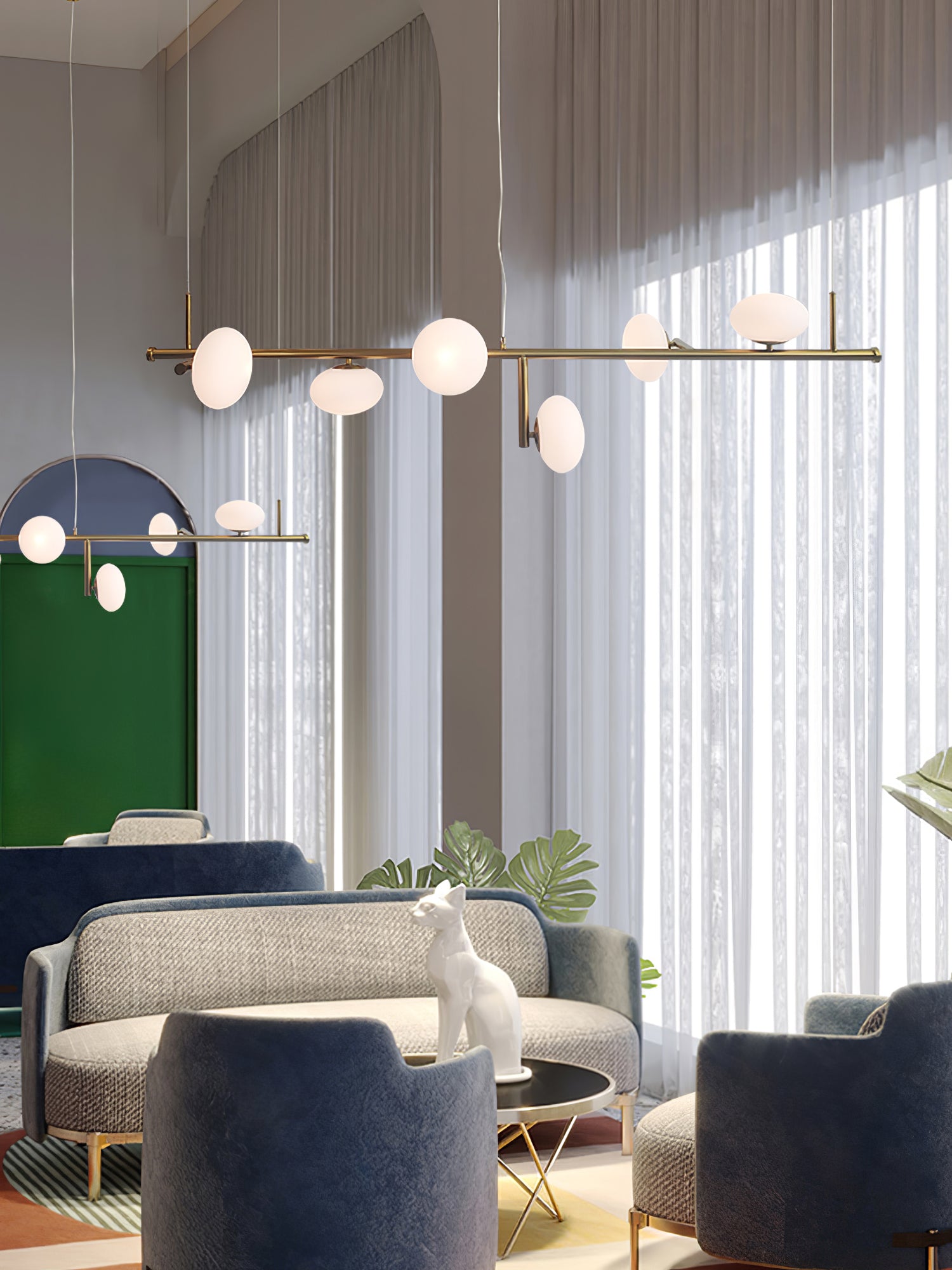 Balance Modern Glass Chandelier-Neutral Decor