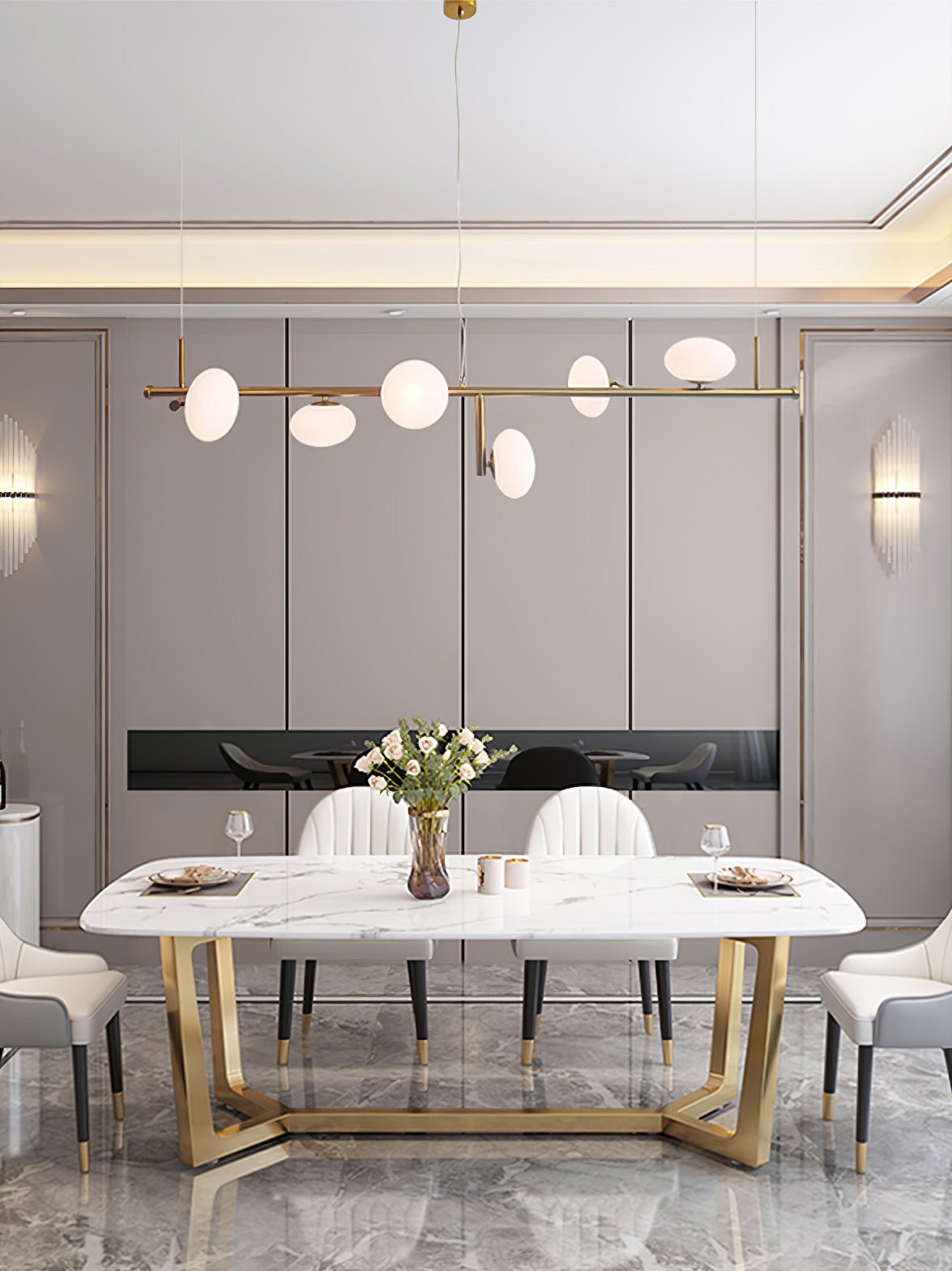 Balance Modern Glass Chandelier-Neutral Decor