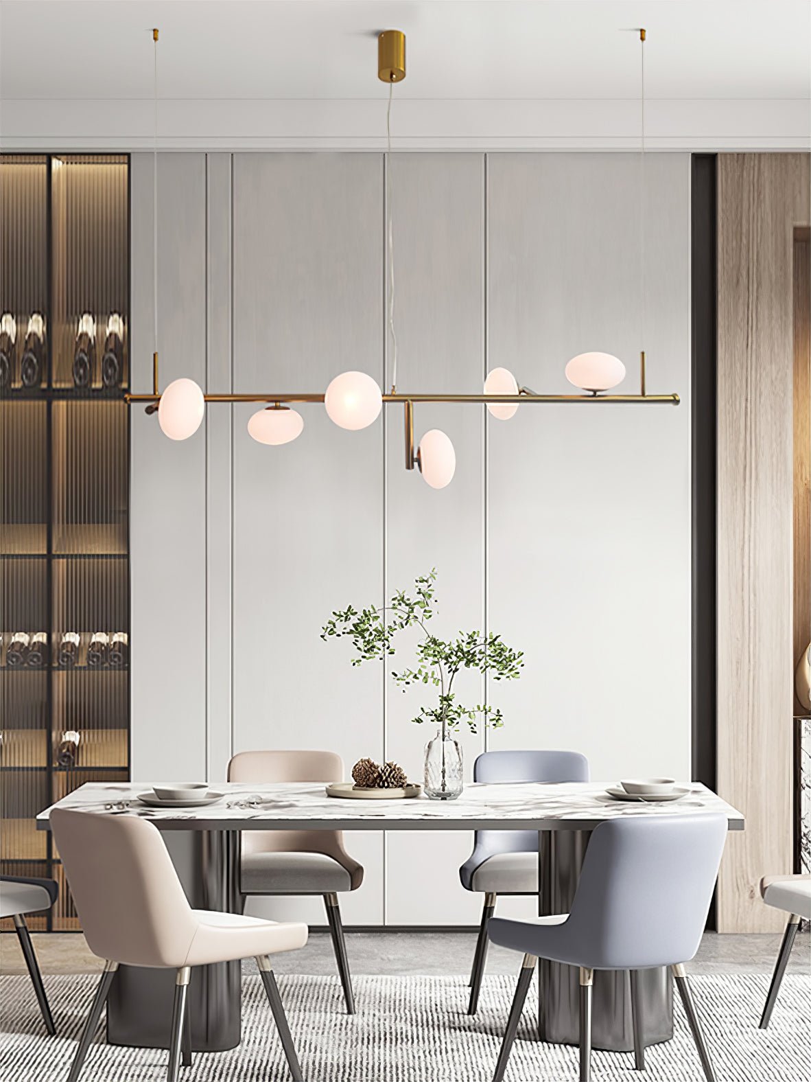 Balance Modern Glass Chandelier-Neutral Decor
