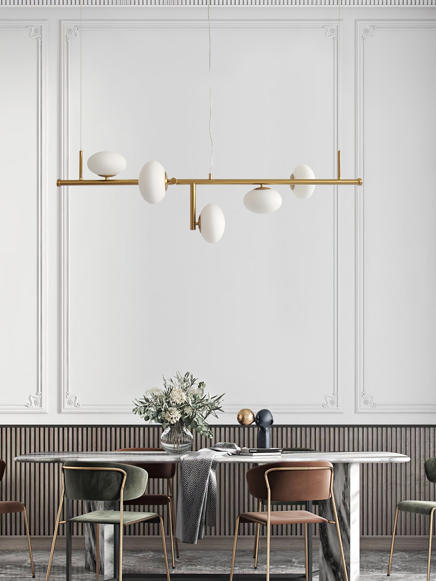 Balance Modern Glass Chandelier-Neutral Decor