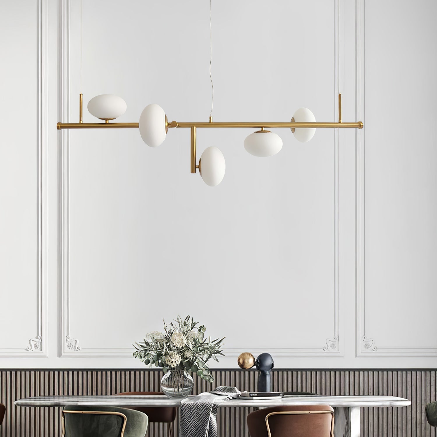 Balance Modern Glass Chandelier-Neutral Decor