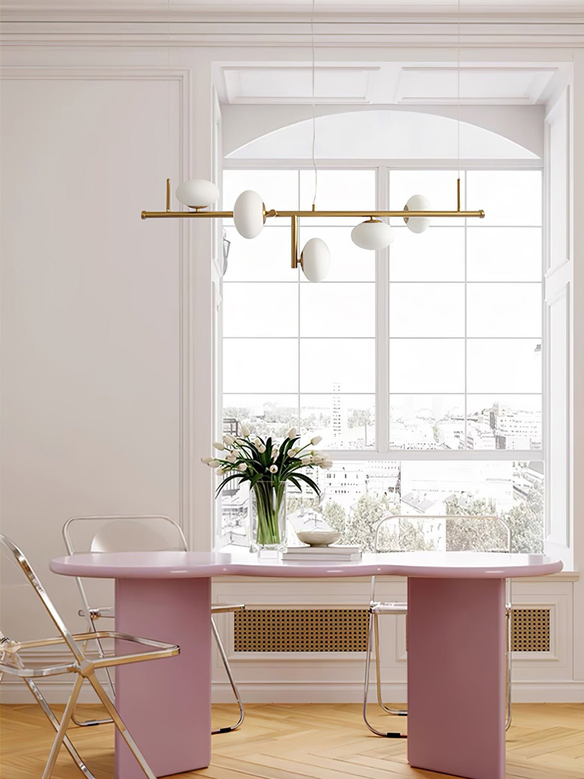 Balance Modern Glass Chandelier-Neutral Decor