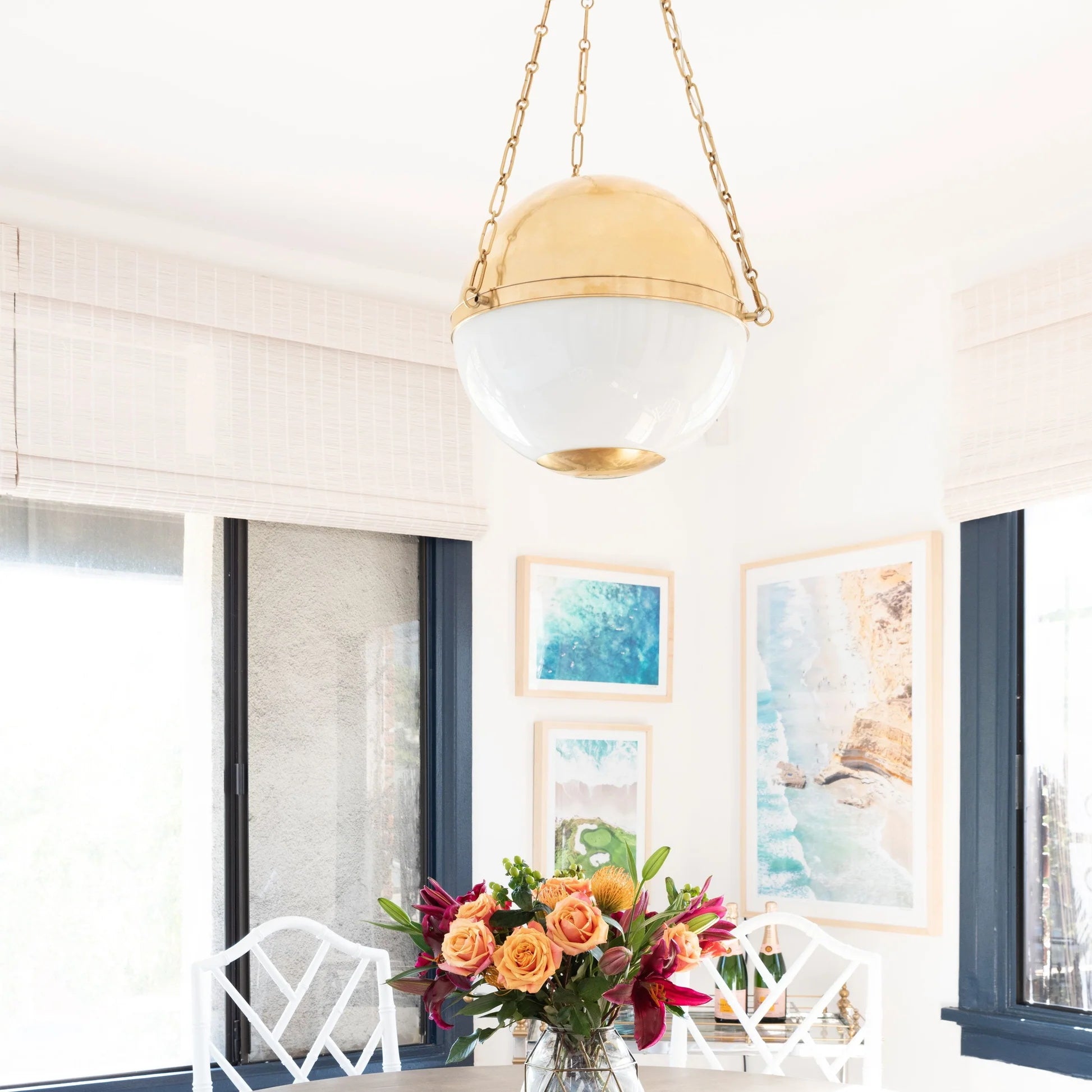 Sphere No.2 Pendant Lamp in black finish against a white background.