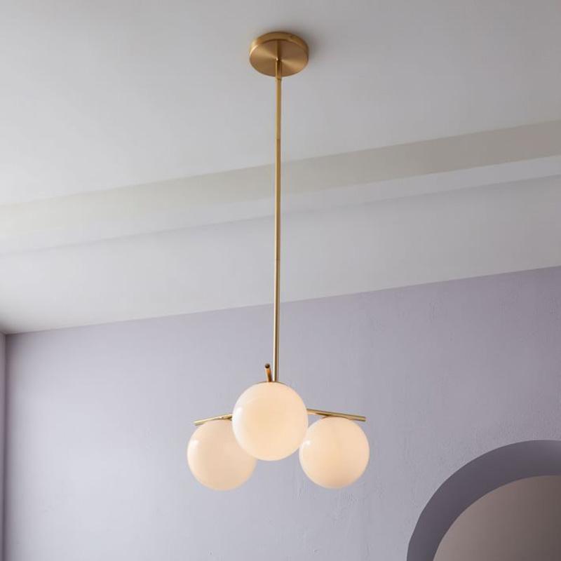 Lustra Chandelier Sphere & Stem Modern Gold LED-Neutral Decor