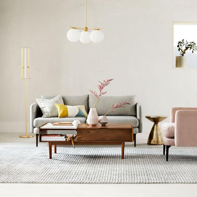 Lustra Chandelier Sphere & Stem Modern Gold LED-Neutral Decor