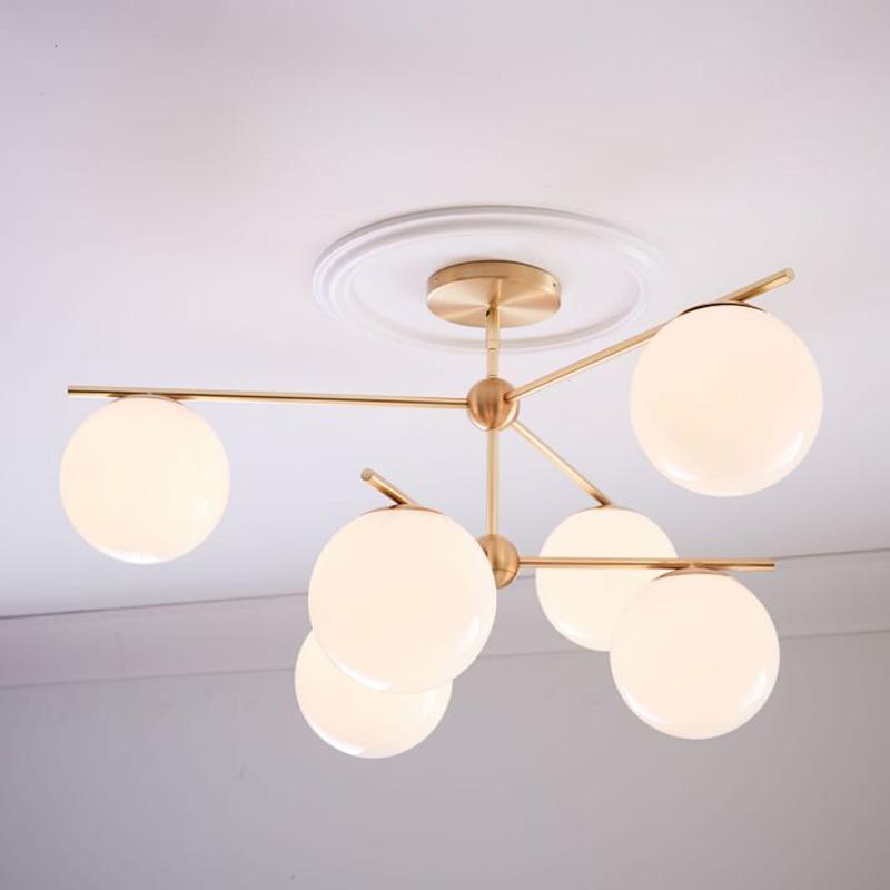 Lustra Chandelier Sphere & Stem Modern Gold LED-Neutral Decor
