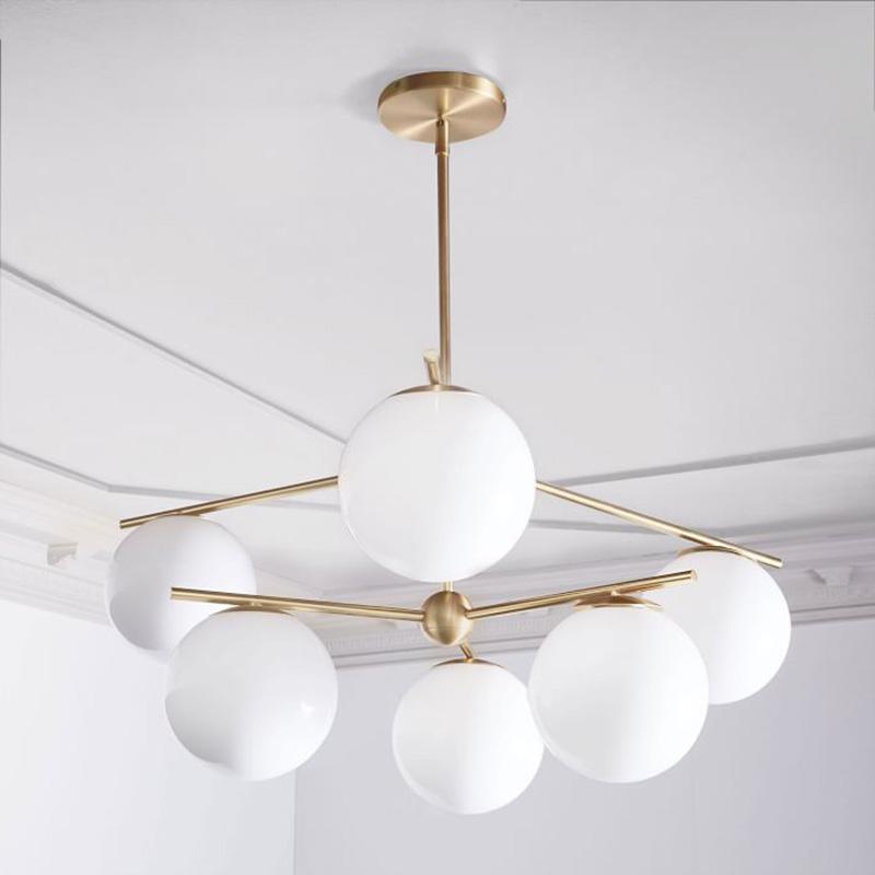 Lustra Chandelier Sphere & Stem Modern Gold LED-Neutral Decor