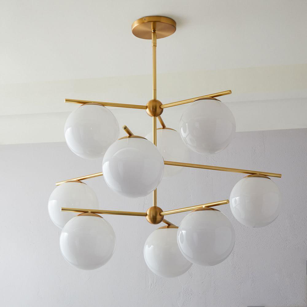 Lustra Chandelier Sphere & Stem Modern Gold LED-Neutral Decor