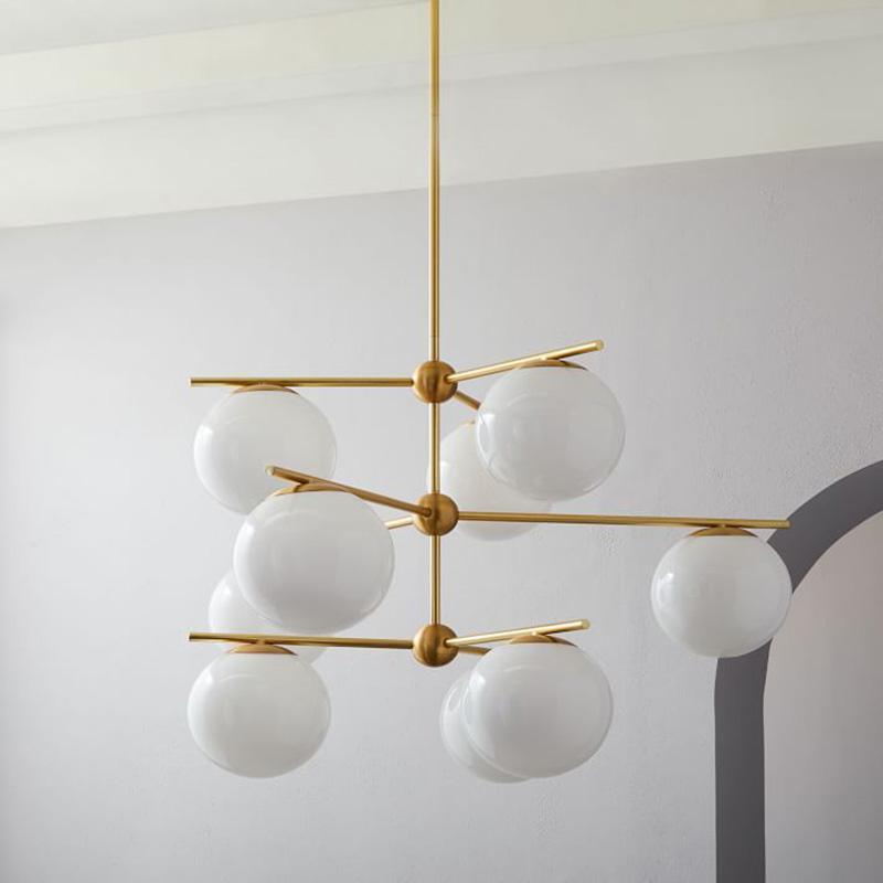 Lustra Chandelier Sphere & Stem Modern Gold LED-Neutral Decor