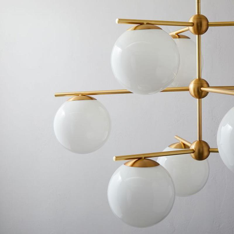 Lustra Chandelier Sphere & Stem Modern Gold LED-Neutral Decor