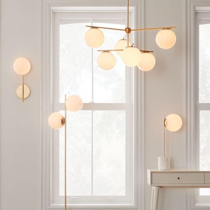 Lustra Chandelier Sphere & Stem Modern Gold LED-Neutral Decor