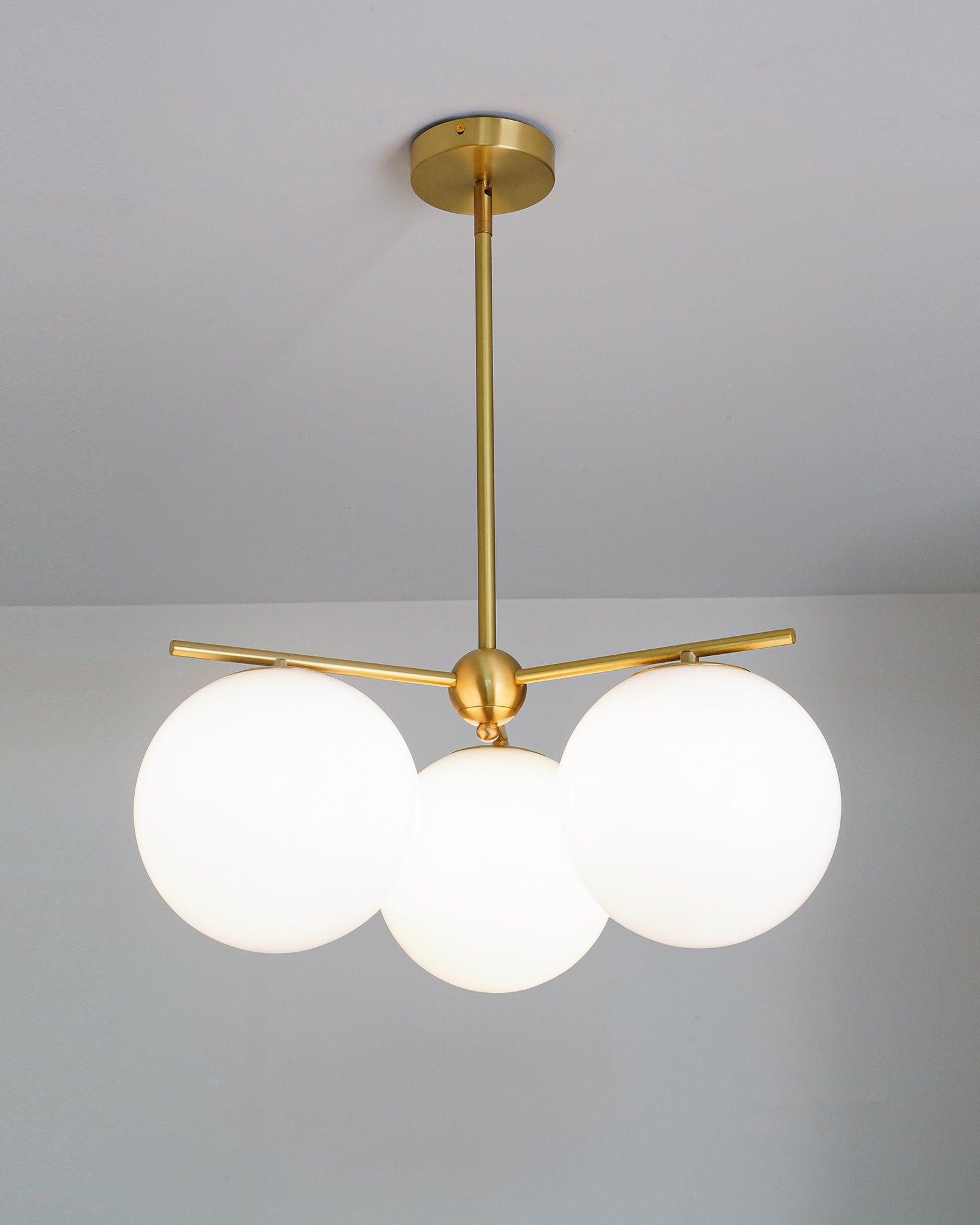 Lustra Chandelier Sphere & Stem Modern Gold LED-Neutral Decor