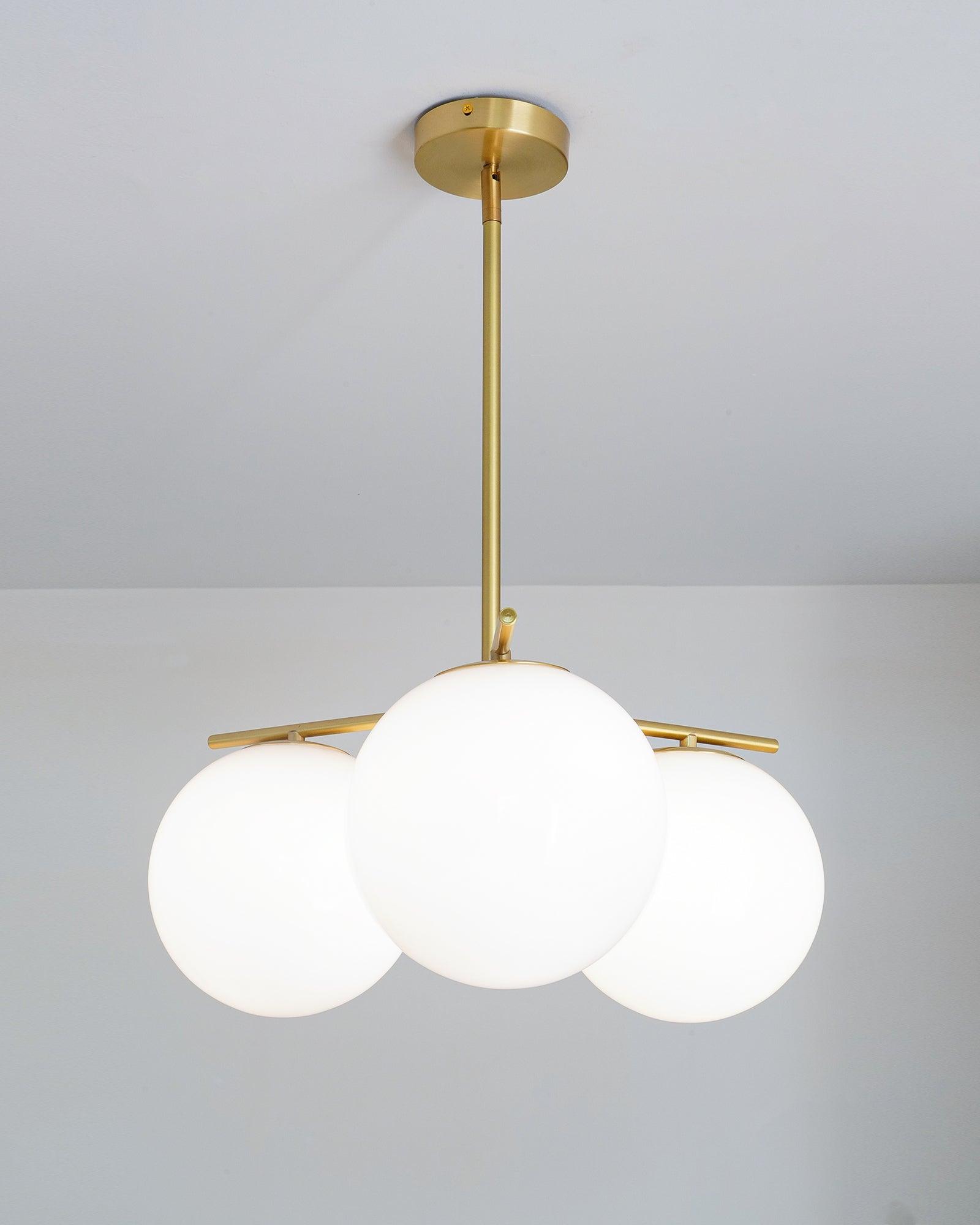 Lustra Chandelier Sphere & Stem Modern Gold LED-Neutral Decor