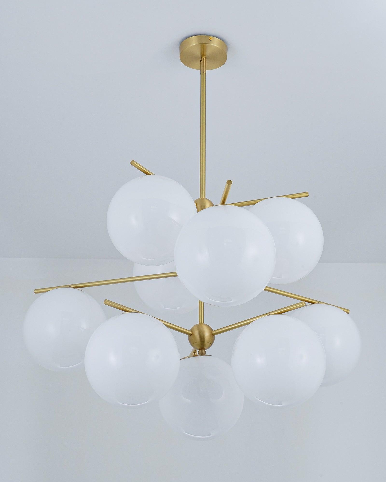 Lustra Chandelier Sphere & Stem Modern Gold LED-Neutral Decor
