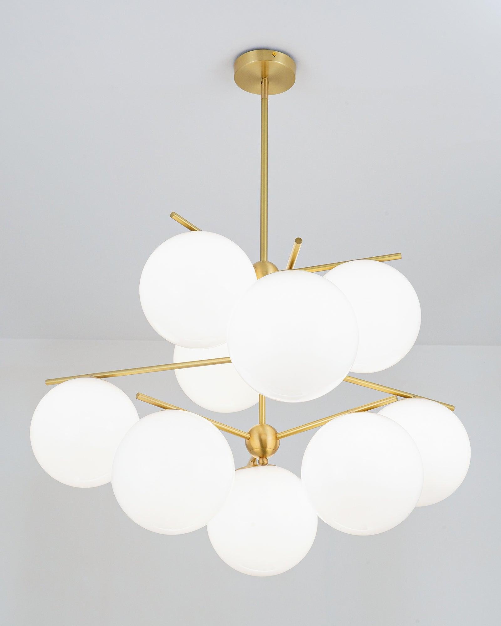 Lustra Chandelier Sphere & Stem Modern Gold LED-Neutral Decor