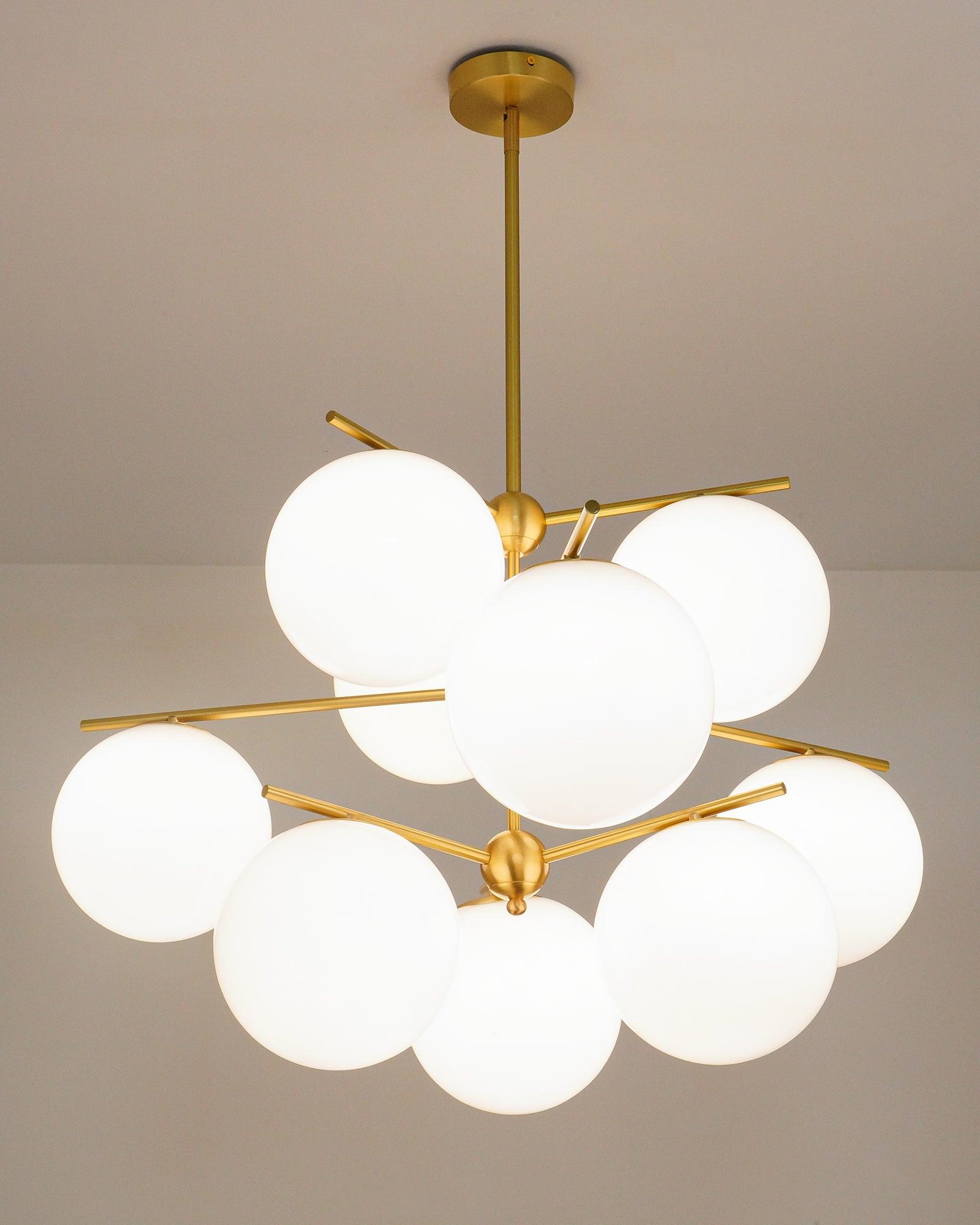 Lustra Chandelier Sphere & Stem Modern Gold LED-Neutral Decor