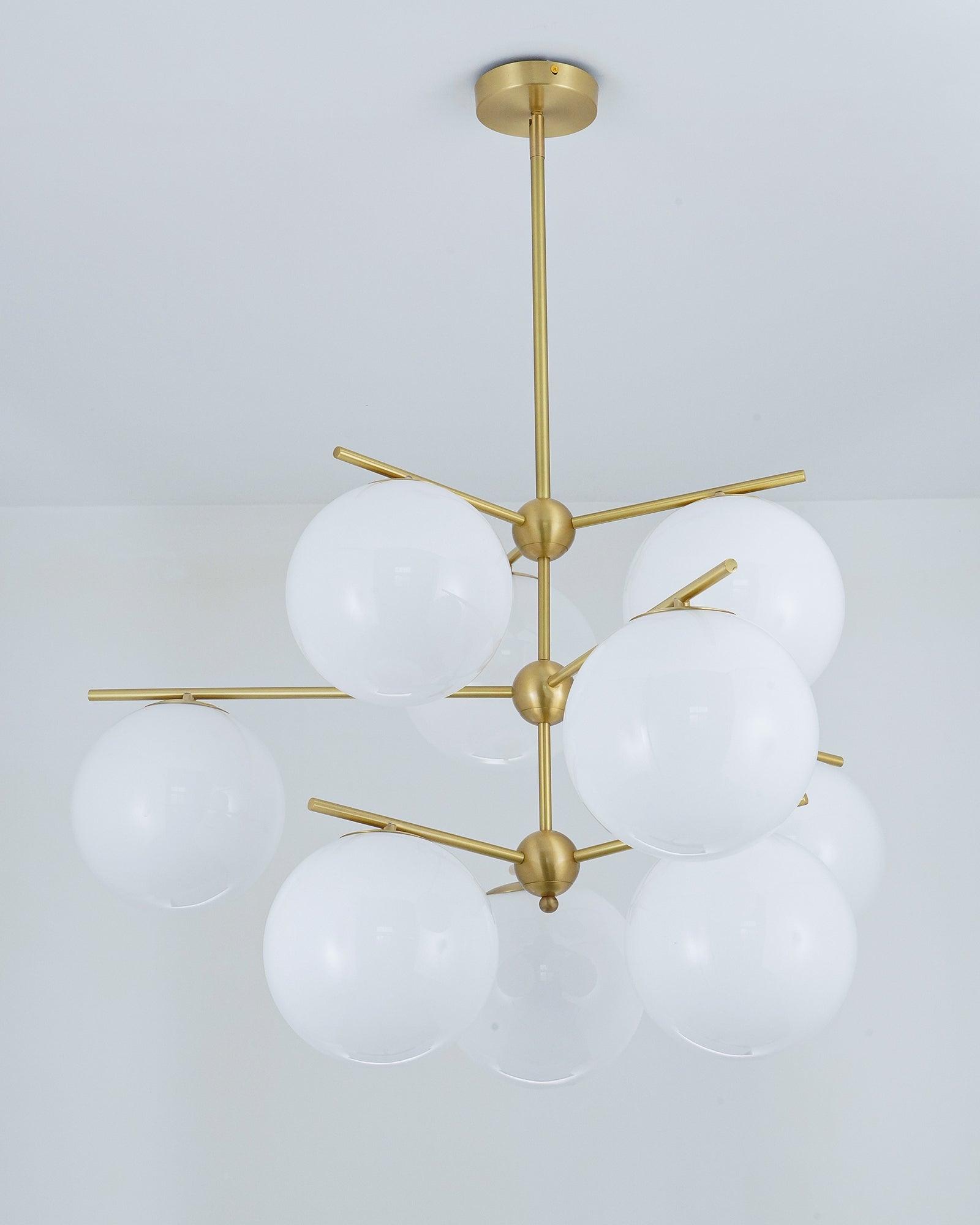 Lustra Chandelier Sphere & Stem Modern Gold LED-Neutral Decor