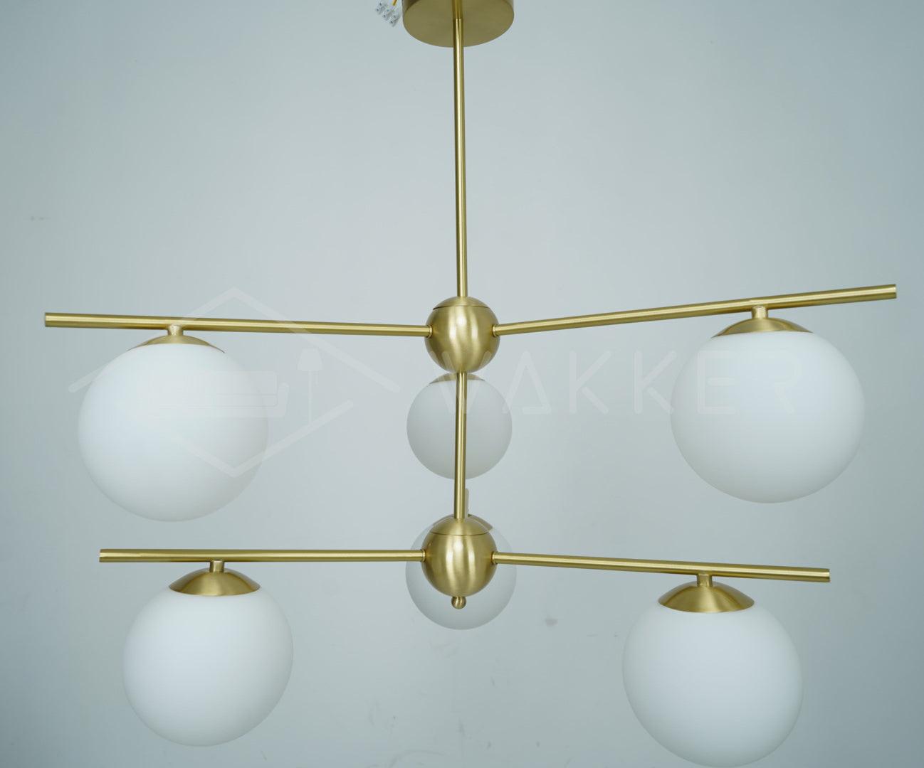 Lustra Chandelier Sphere & Stem Modern Gold LED-Neutral Decor